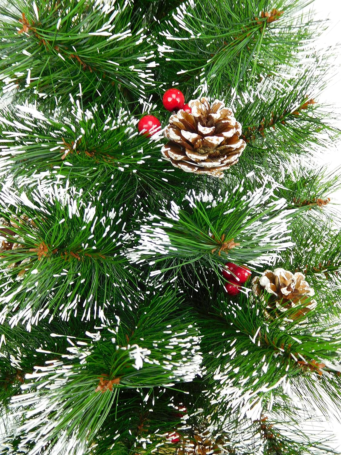 Christmas Concepts® 90cm (36") Decorated Frosted Wall Tree With Natural Cones & Berries - Wall Christmas Tree - Image 3