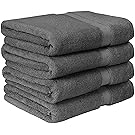 Utopia Towels Premium Bath Towel Set (Pack of 4, 27 x 54) 100% Ring-Spun Cotton Towels for Hotel and Spa, Maximum Softness and Highly Absorbent by (Grey)