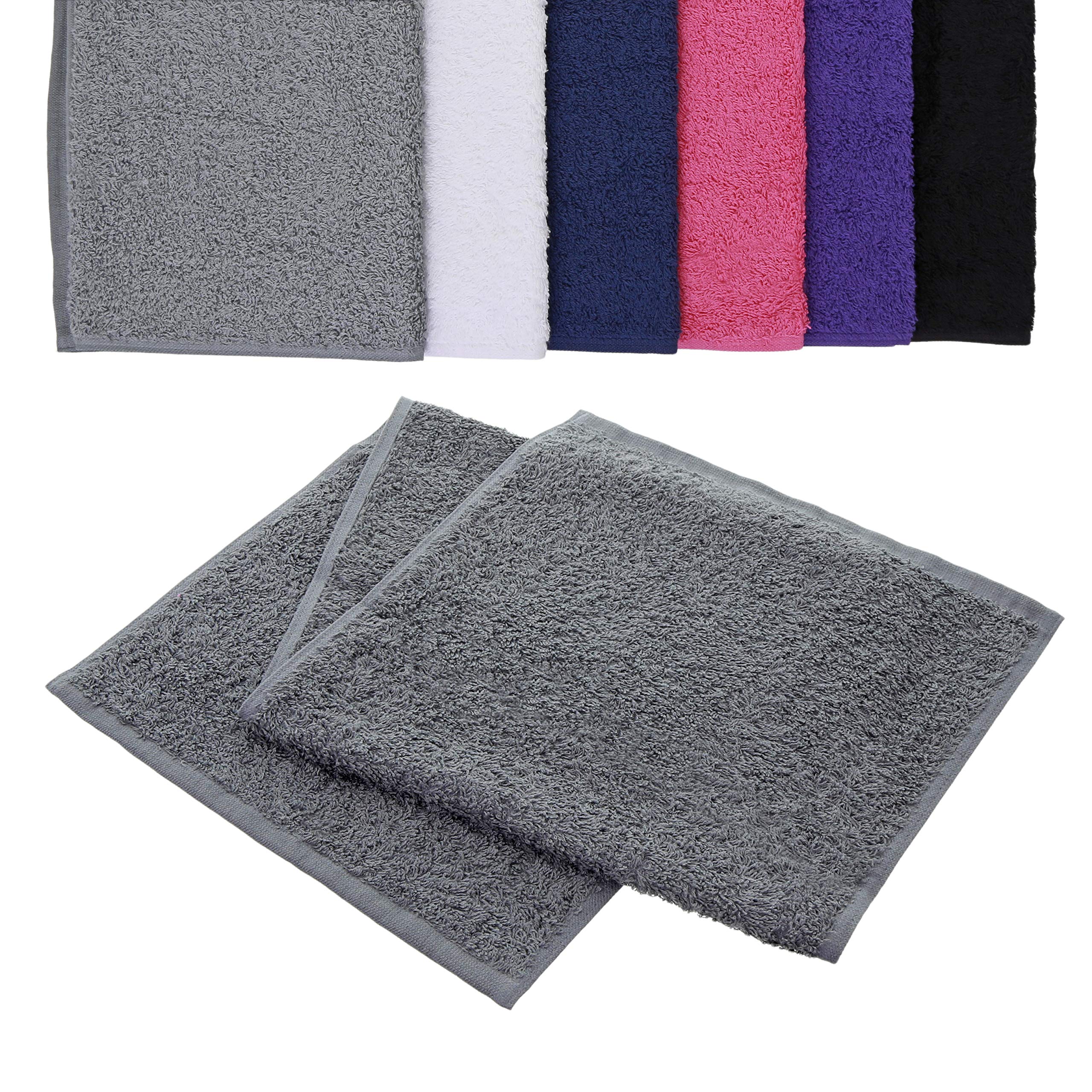 aztex 100% Cotton Deluxe Gym Towel, 30 x 90cm - Slate