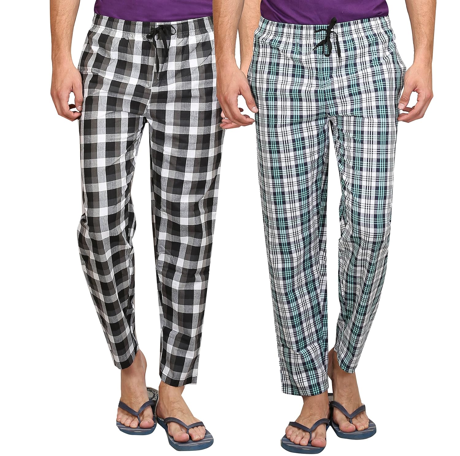 maxis men's cotton pyjama bottoms(pack of two)