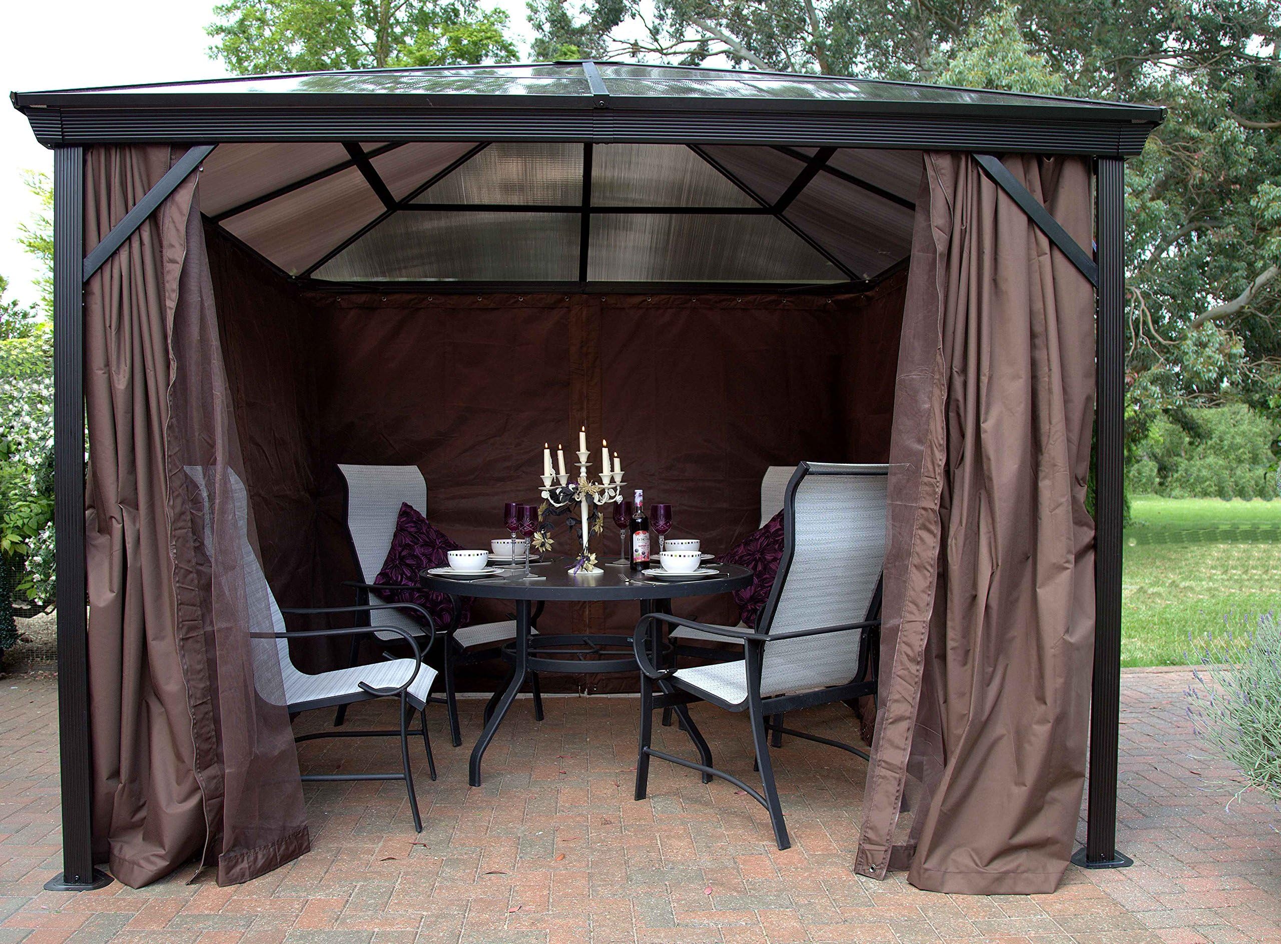 Runcton Polycarbonate Square Gazebo Brown