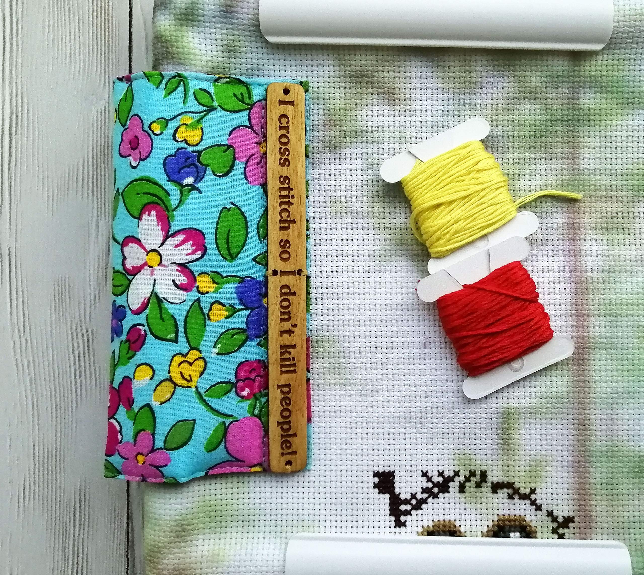 Universal Grime Guard with magnets I cross stitch so I dont Kill People Cross stitch Needle Minder for Embroidery Magnet Protector Cover for qsnap any size & hoop needlepoint