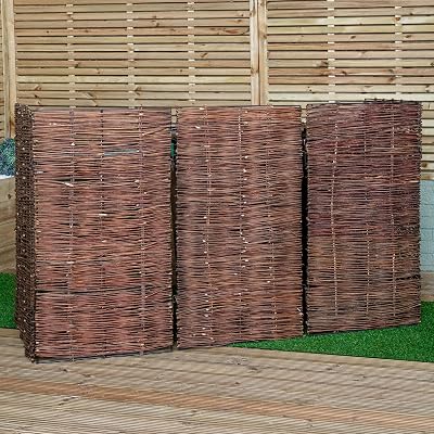 Samuel ALEXANDER 1.16m x 1.83m Triple Garden Willow Wheelie Bin Screen