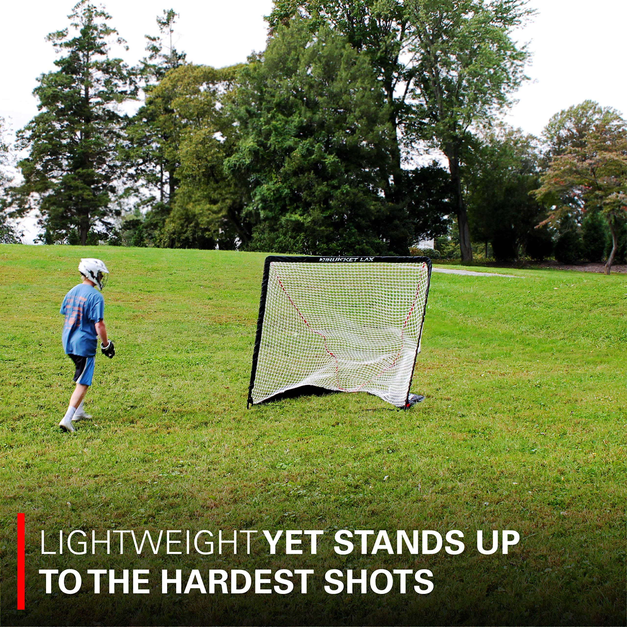 Condition photo showing New/Like New for rukket rip it portable lacrosse goal | pop up lax net for backyard shooting | collapsible, foldable,