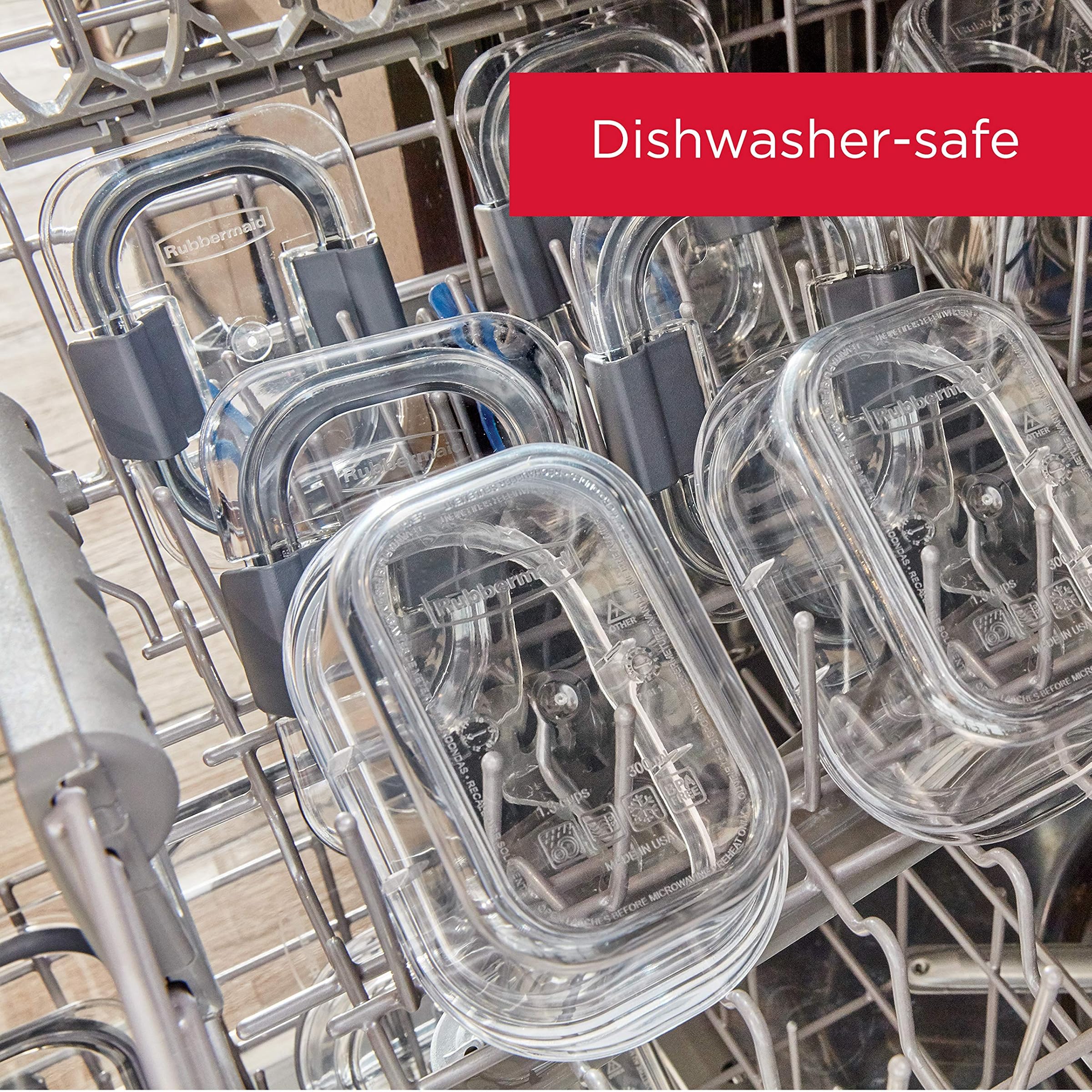 Rubbermaid 2108377 Brilliance Storage Food Storage Containers, Plastic Lids, Set of 14, BPA Free