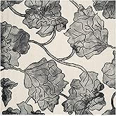 SAFAVIEH Dip Dye Collection Area Rug - 7' Square, Ivory & Light Grey, Handmade Floral Watercolor Wool, Ideal for High Traffic