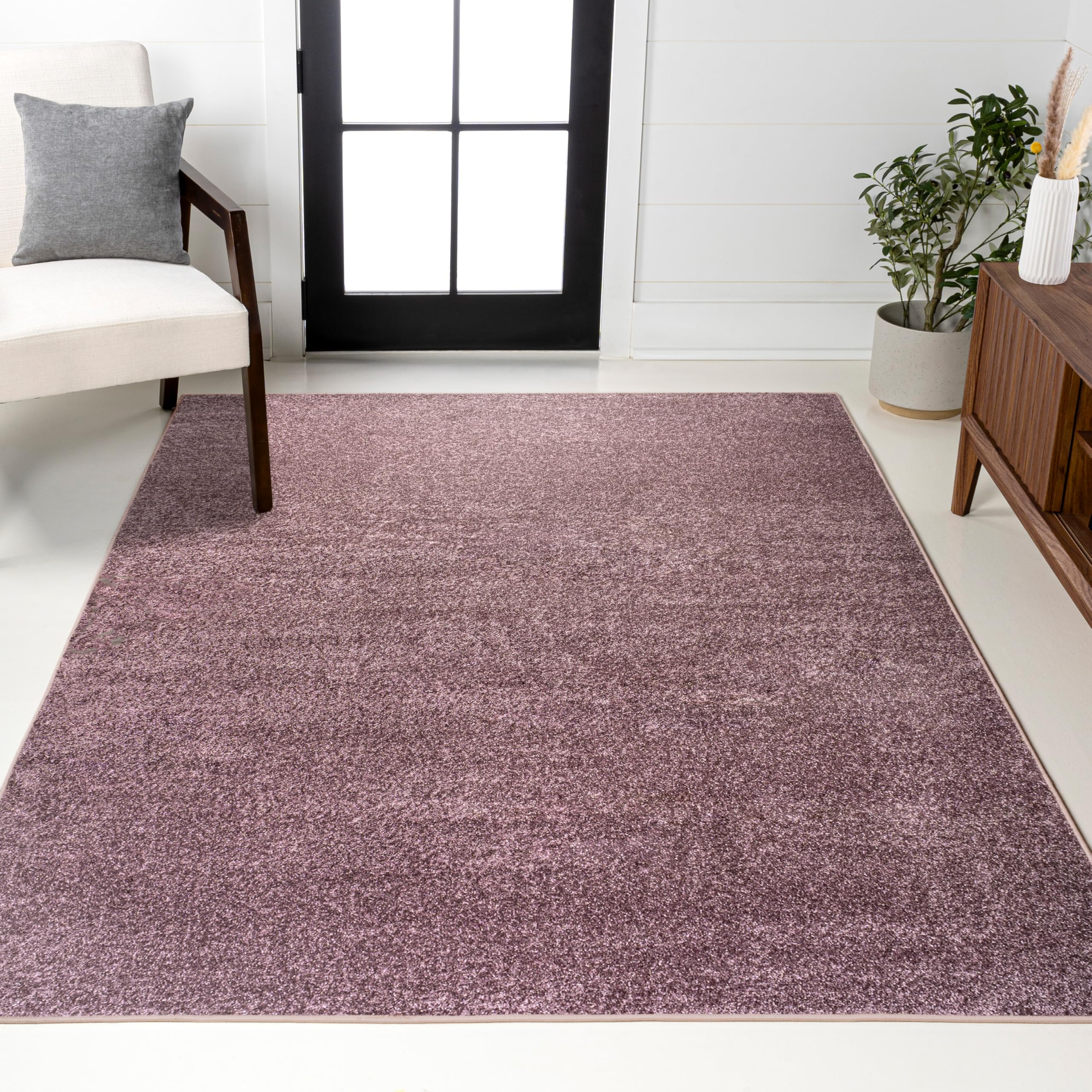 Photo 1 of ***DIRTY*** JONATHAN Y Haze Solid Low-Pile Light Purple Indoor Area Rug 8x10, Coastal,Bohemian,Minimalist,Classic, Easy-Cleaning for Living Room,Bedroom,Kitchen,Pet Friendly,Non-Shedding (SEU100R-8)