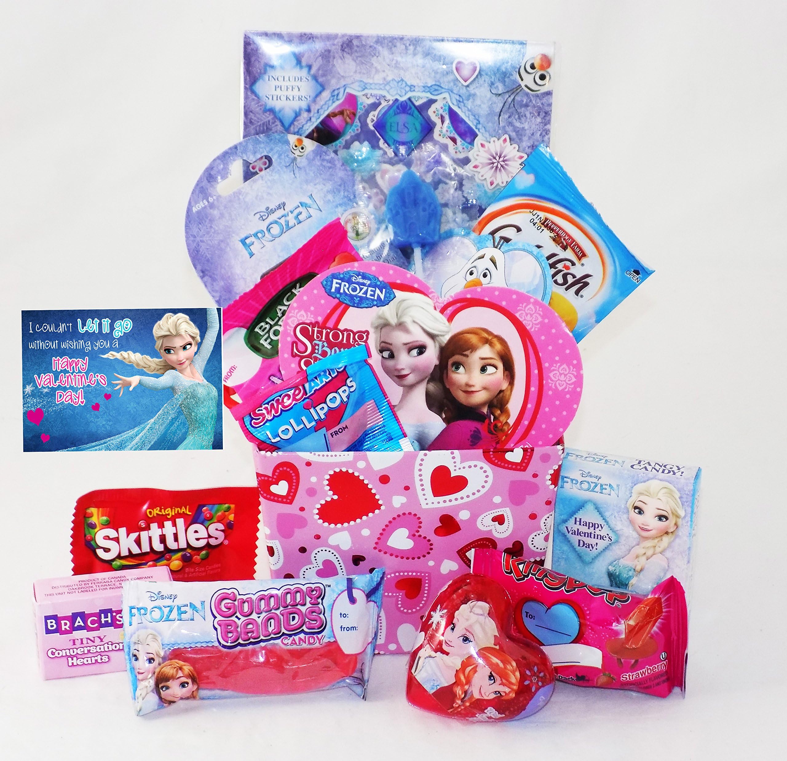 "I Like Warm Hugs!" Bright & Cheerful Disney Frozen Valentine Candy Gift Basket