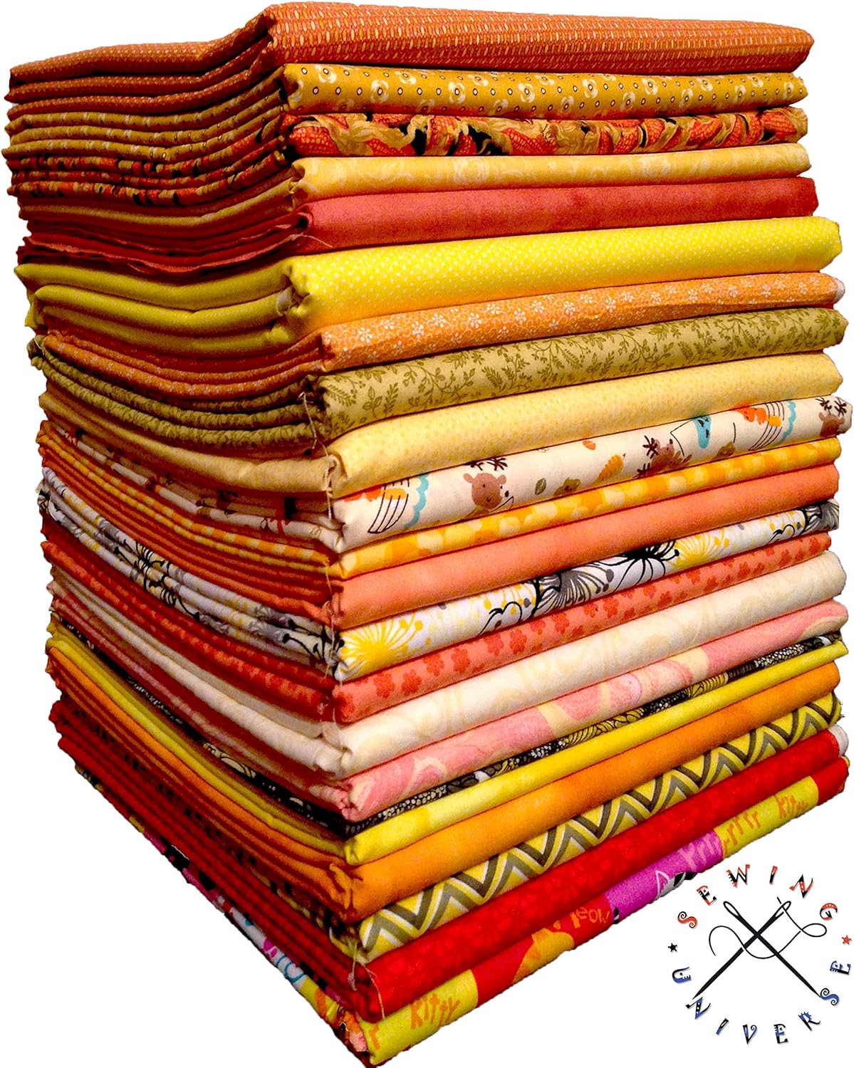 15x FQ's Assorted YELLOW & ORANGE Quilting Fabric 100 Cotton 18" x