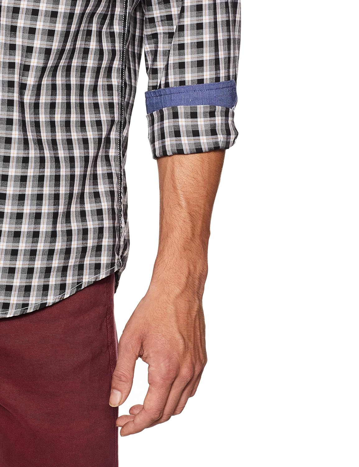 allen solly men's checkered slim fit casual shirt