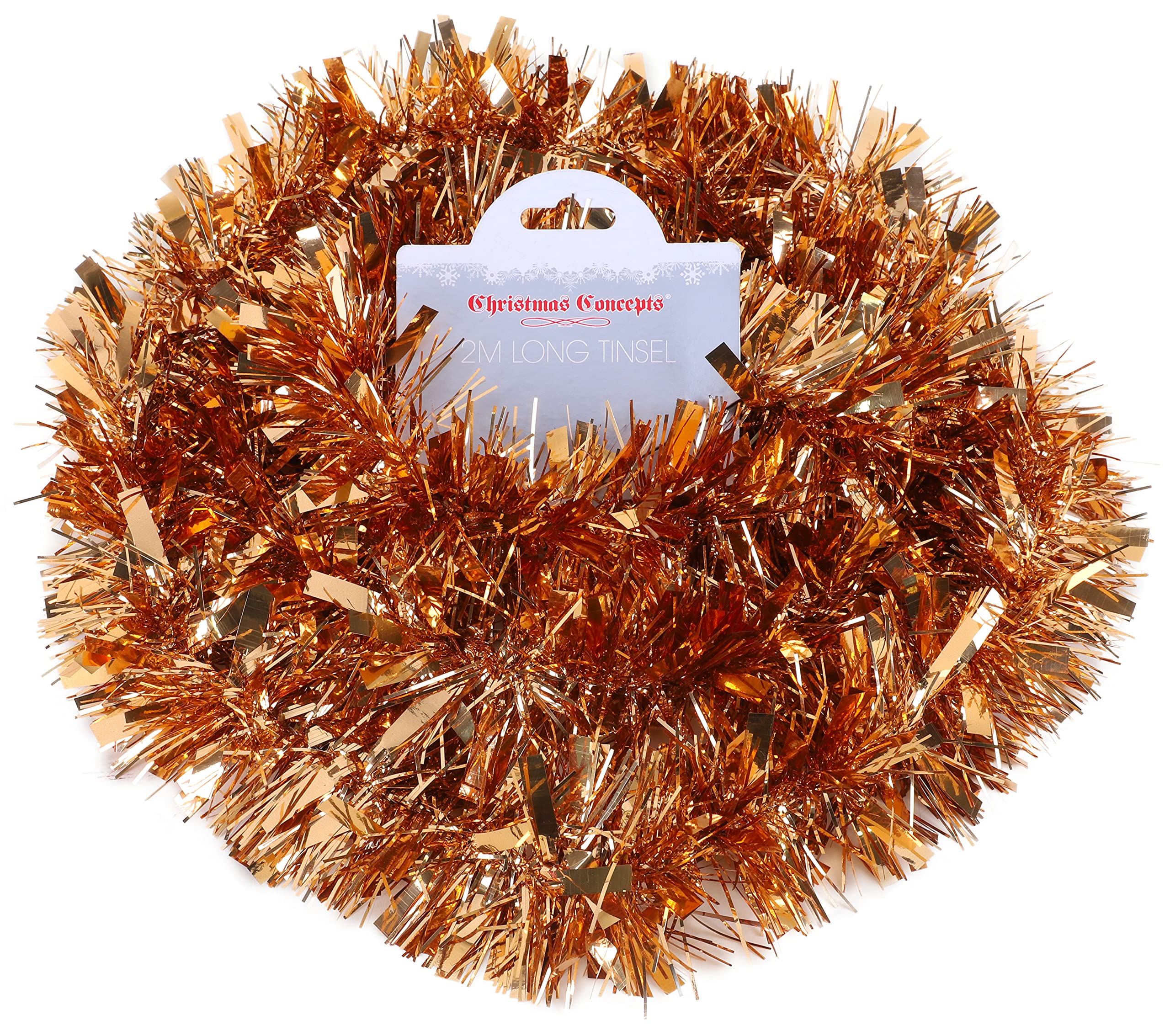 Christmas Concepts® 2m (6.6ft) Chunky/Fine Christmas Tinsel - Christmas Decoration Tinsel (Copper) — image 1