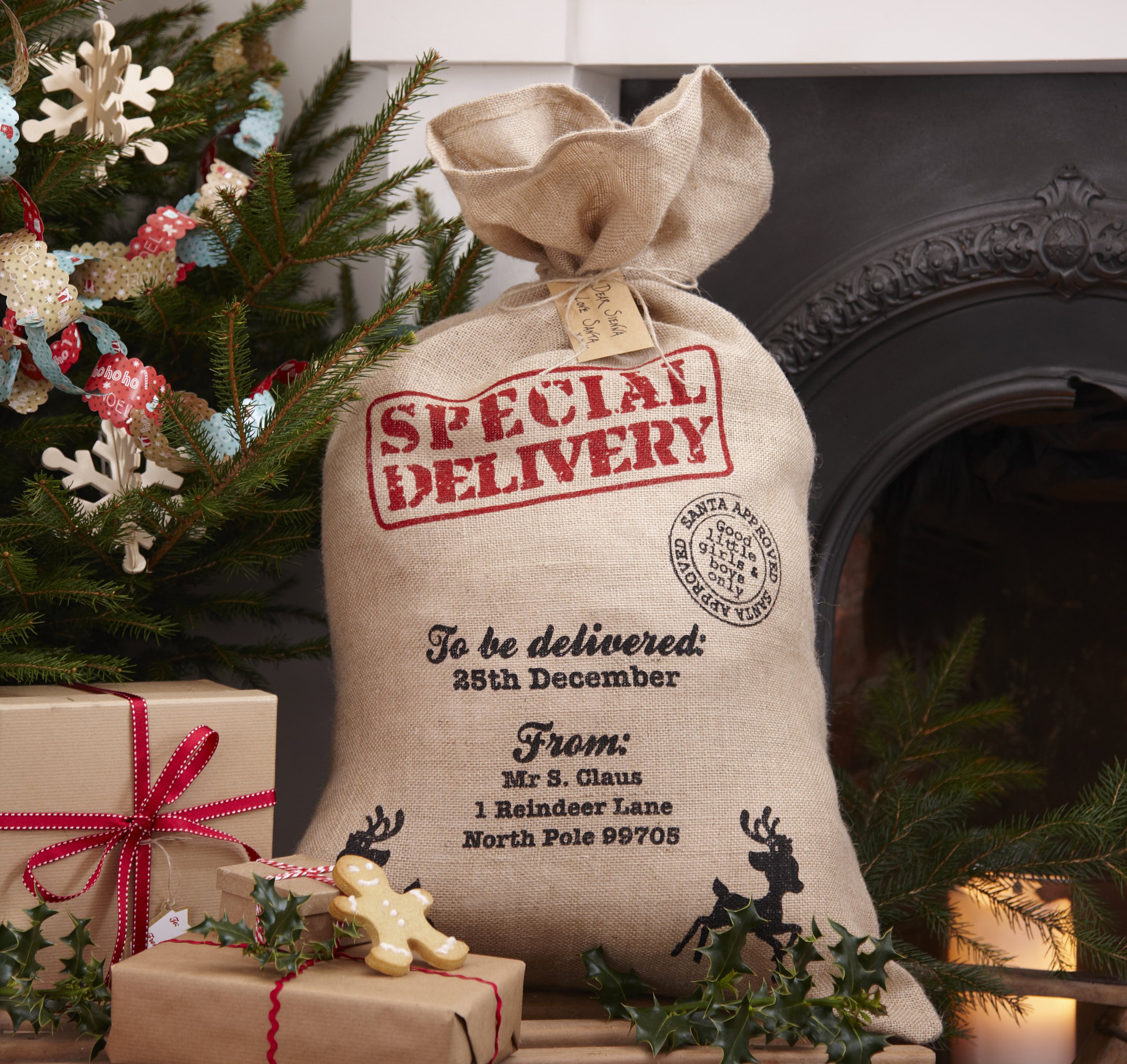 Ginger Ray Hessian Burlap Santa Sack for Christmas Presents - Vintage Noel