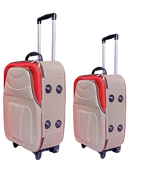 New Jersey Travellers {POLYESTER SOFTSIDED SUITCASE} Wood Brown (24+20) Set of 2