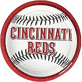 Cincinnati Reds™ Round Disposable Party Plates - 9" (12 Packs of 18) - Perfect for Game Day Celebrations & Tailgating (Total of 216)