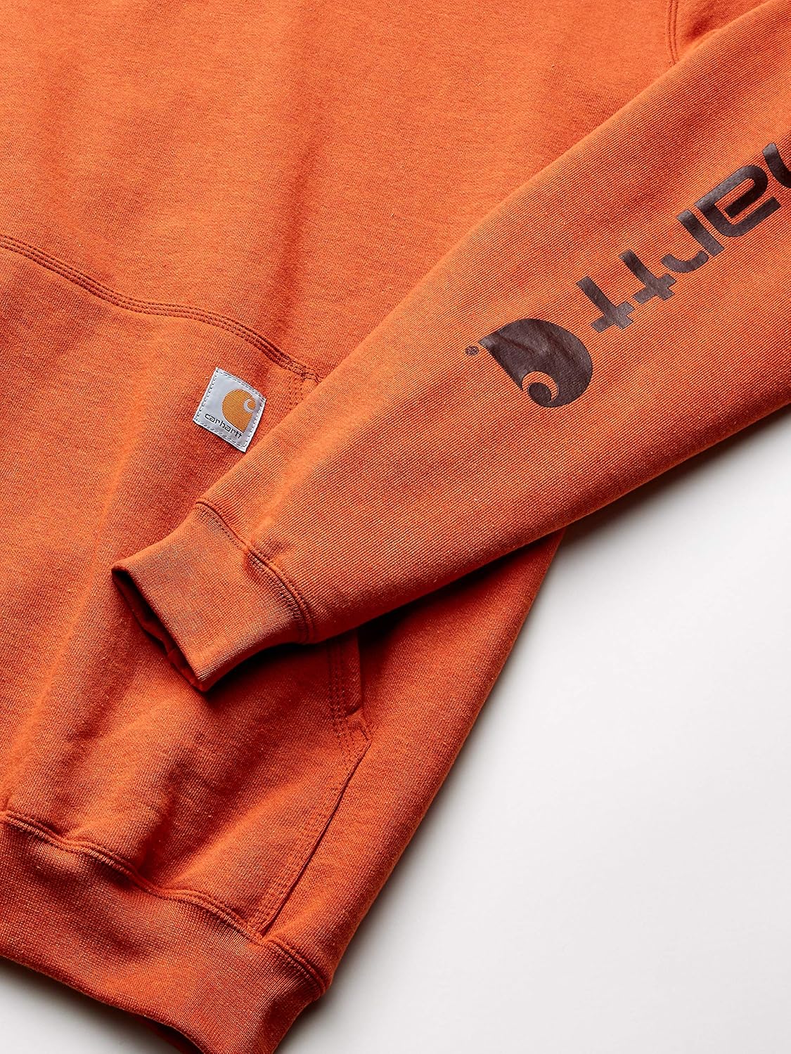 carhartt men's midweight hooded logo sleeve sweatshirt