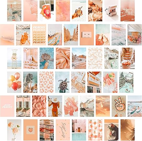 Amazon Com Cy2side 50pcs Peach Beach Aesthetic Picture For Wall Collage 50 Set 4x6 Inch Boho Style Collage Print Kit Teal Color Room Decor For Girls Wall Art Print For Room Dorm Photo cy2side 50pcs peach beach aesthetic picture for wall collage 50 set 4x6 inch boho style collage print kit teal color room decor for girls wall art