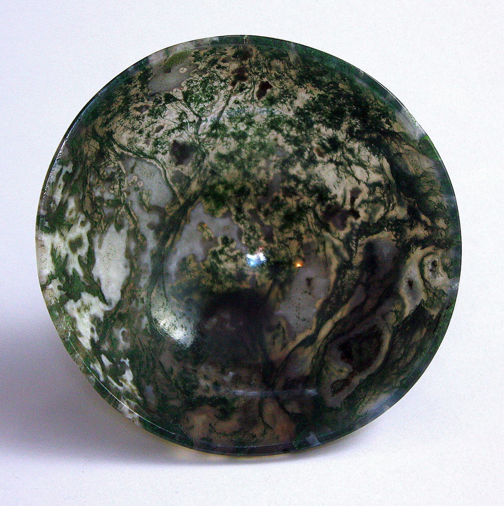 Gemzworld Green Moss Agate Crystal Bowl