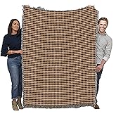 Pure Country Weavers Houndstooth Blanket Terra - Patterns Gift Tapestry Throw Woven from Cotton - Made in The USA (72x54)