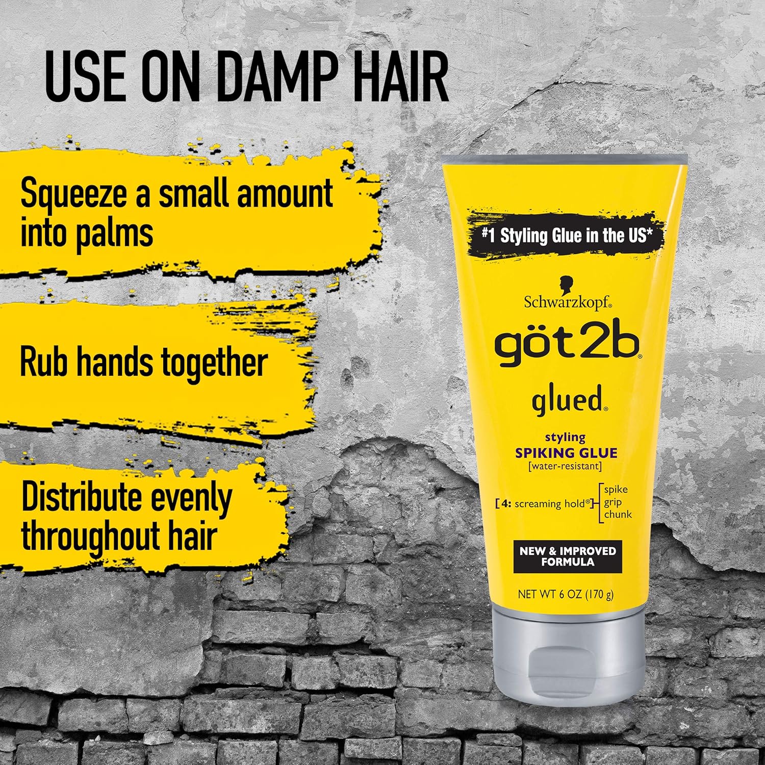 Got2b Glued Styling Spiking Hair Glue, 6 Ounce (Count of 3) : Beauty