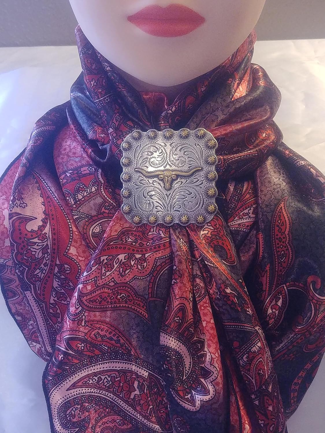 SLIDE Scarf Wild Rag Slide Western Cowboy Buckaroo Concho Praying