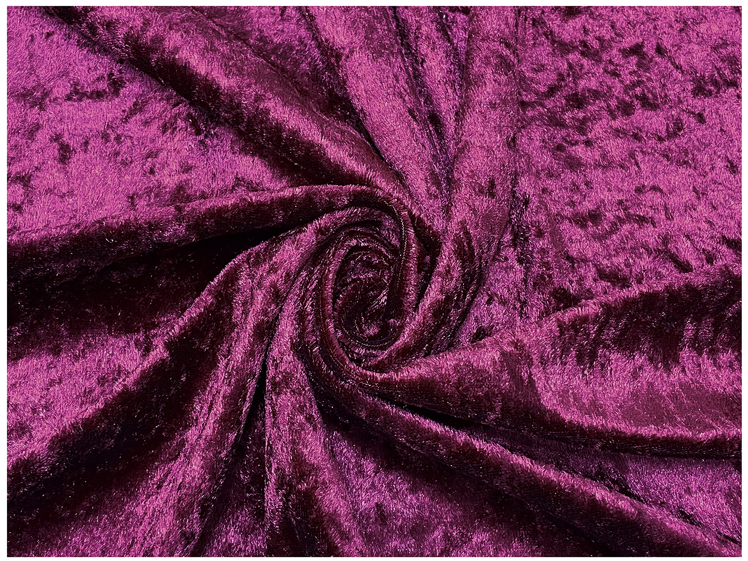 Crushed Velvet Fabric Craft Stretch Velour Material - Soft Furnishing & Craft Velour Fabric - 150cm Wide (Grape Purple, 300cm x 150cm (118" x 60"))