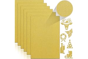 Twavang 24 Sheets Gold Glitter Cardstock Paper, A4 Premium Sparkly Paper for Scrapbook, DIY Projects, Party Decoration, Gift Box Wrapping 250GSM/92lb