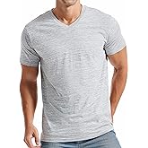 KLIEGOU Men's V Neck T Shirts - Casual Stylish Fitted Stretch Tees for Men