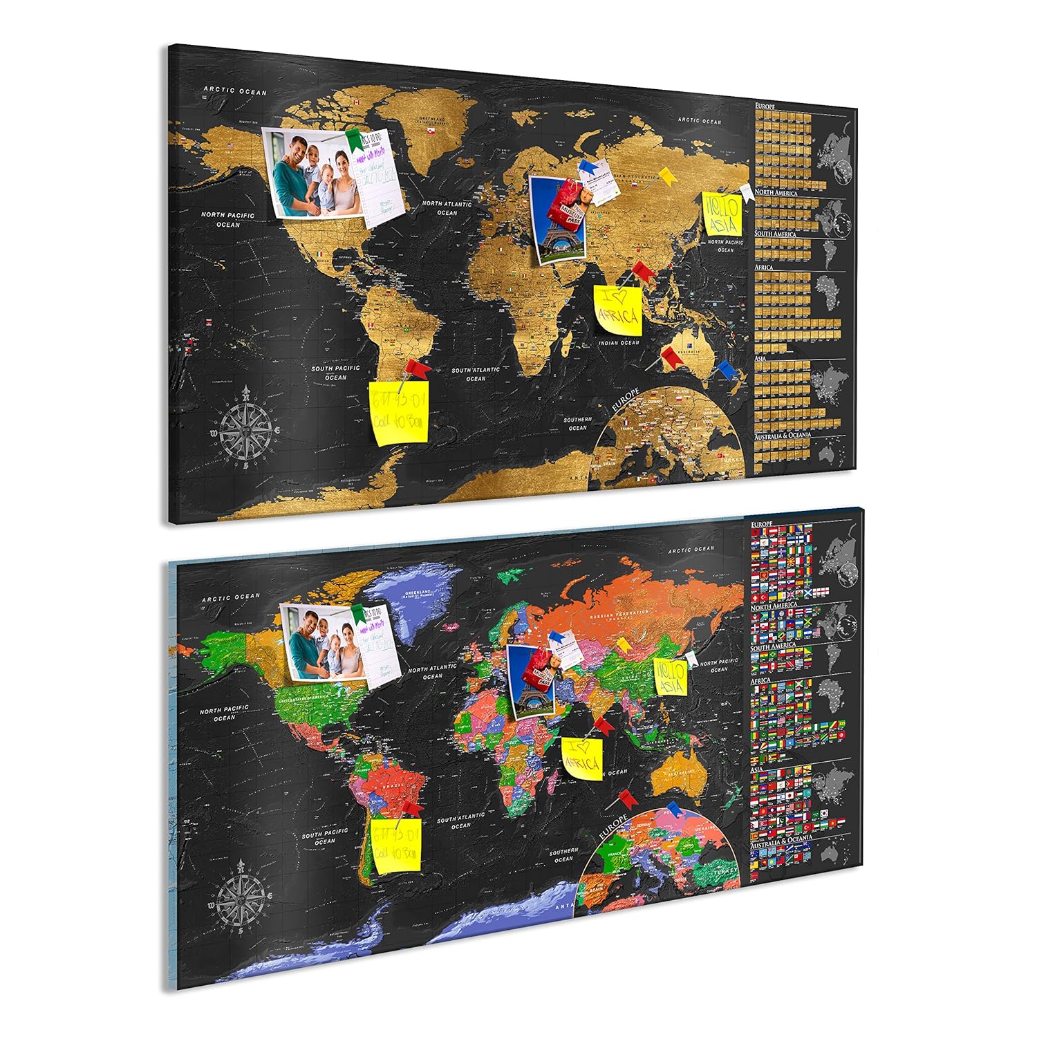 Murando Scratch Off World Map 100x50 Cm Blue Wall Poster Maps For Scratching Travel Design K A
