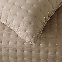 WDCOZY Beige Queen Size Quilt Bedding Sets with