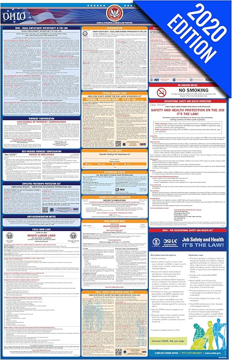 Amazon Com Oh Labor Law Poster 2020 Edition State Federal