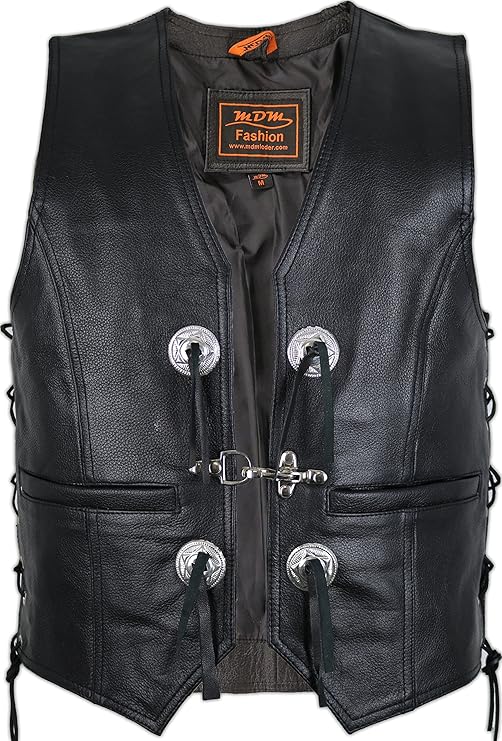 A-PRO - Gilet Pelle Chopper Custom Moto Vintage Interno Foderato - Foto 2