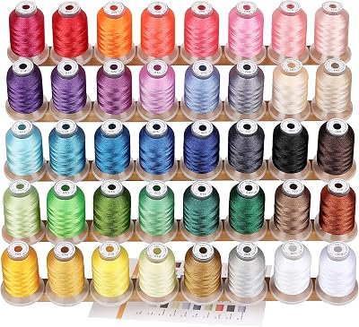New brothread 40 Colour Polyester Embroidery Thread Kit 500M Spools (550Y)