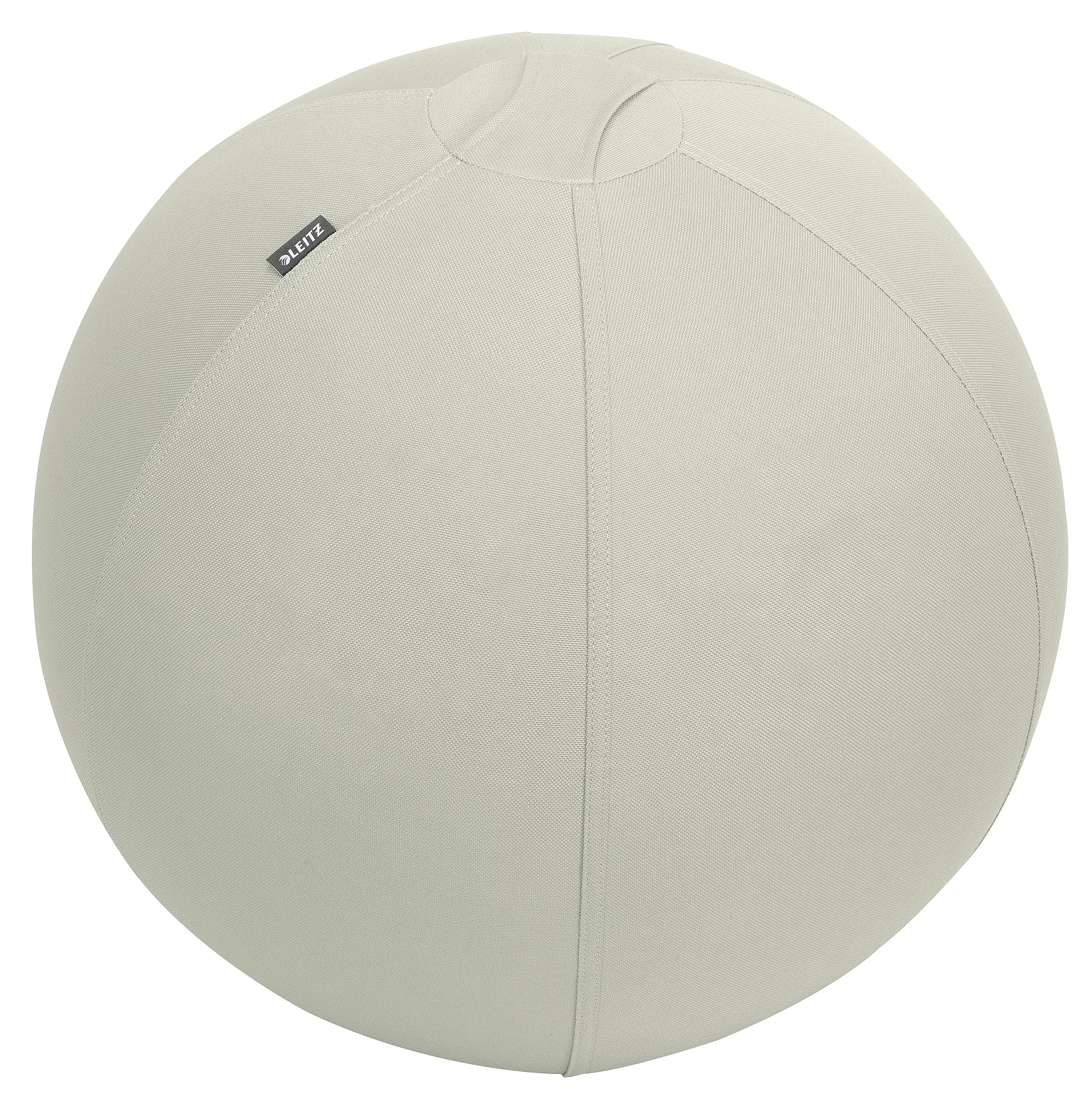 Leitz Ergo Active Sitting Ball with Stopper Function, Ergonomically Designed Desk Chair Alternative, 55cm Diameter, Includes Fabric Ball Cover, Hand Air Pump & 2 x Plugs, Light Grey, 65410085