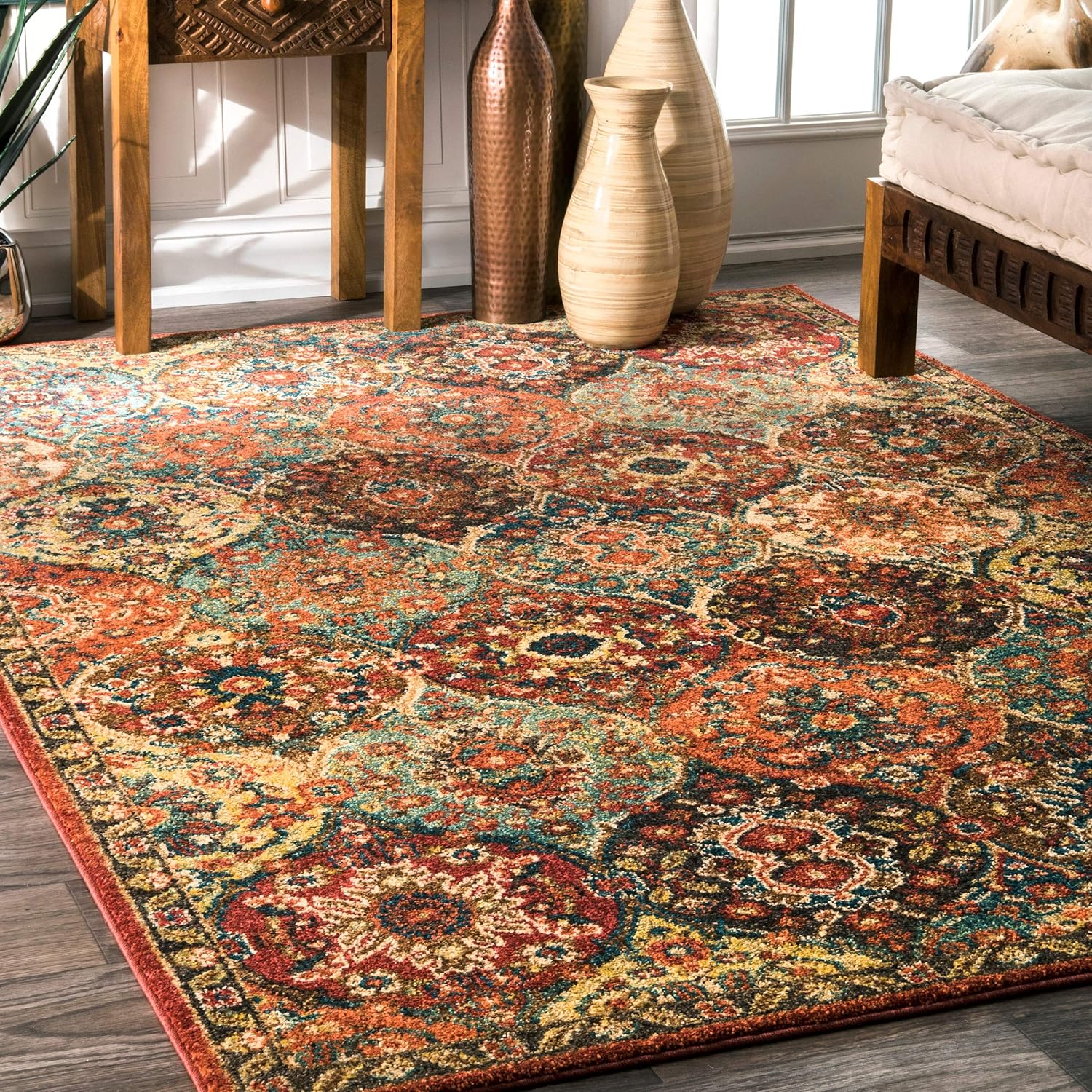 nuLOOM Gladis Trellis Area Rug, 8' x 10', Rust Kitchen