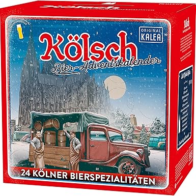 Kalea Kölsch Bier-Adventskalender mit 24 Kölschbieren und 1 exklusivem Verkostungsglas Bierpaket (24 x 0.33 l)