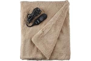 Sunbeam Heated Throw Blanket | LoftTec, 3 Heat Settings, Sand - TSL8TS-R783-31A00