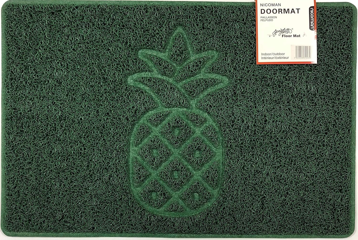 Nicoman Pineapple Embossed Shape Door Mat Dirt-Trapper Jet-Washable Doormat-(Use Indoor or Sheltered Outdoor)- (60x40cm/23.6x15.7inches