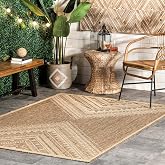 nuLOOM Landry Brown Geometric Power Loomed Indoor/Outdoor Area Rug, 4' x 6'