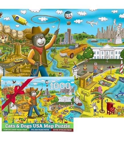 Amazon.com: 1000 Piece Puzzle for Adults & Kids - Funny Cats