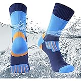 SuMade 100% Waterproof Socks, Unisex Summer Cool Breathable Cushioned Wicking Hiking Cycling Skiing Crew Socks
