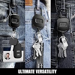 2 Pack ELV Self Retractable ID Badge Holder Key
