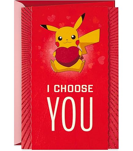 Amazon.com : Custom Valentines Poke Card Anime Picture for Couples  Personalized Trainer or Character Card Valentines Gifts for Him Her, Unique  Pocket Monster Style Birthday Engagement Wedding Gift : Office Products