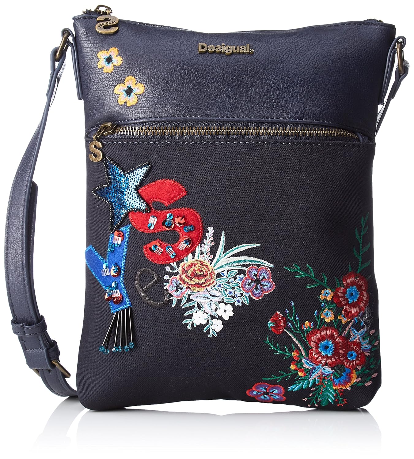 Desigual Bols_surprise Ghana, Women's CrossBody Bag, Blue (Navy