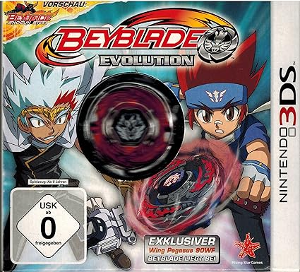 Beyblade Evolution für Nintendo 3DS mit exklusivem Wing Pegasus 90 WF Beyblade (Spiel + Beyblade)