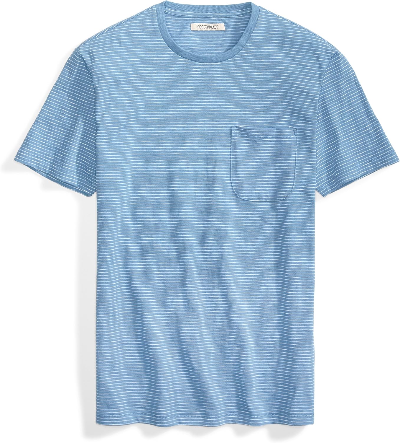  Brand - Goodthreads Men's Lightweight Slub Crewneck Pocket T-Shirt: Clothing