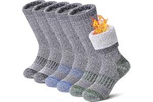 DOSKONI Kids Wool Hiking Socks Boys Girls Merino Wool Socks Thermal Winter Warm Thick Cushion Cozy Boot Crew Socks