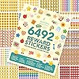 Decorably 6,492 Assorted Reward Stickers for Kids - 60 Sheets Small Stickers for Kids Reward Chart, Classroom Activities, Positive Reinforcement, Arts & Crafts, Scrapbooking, Gift