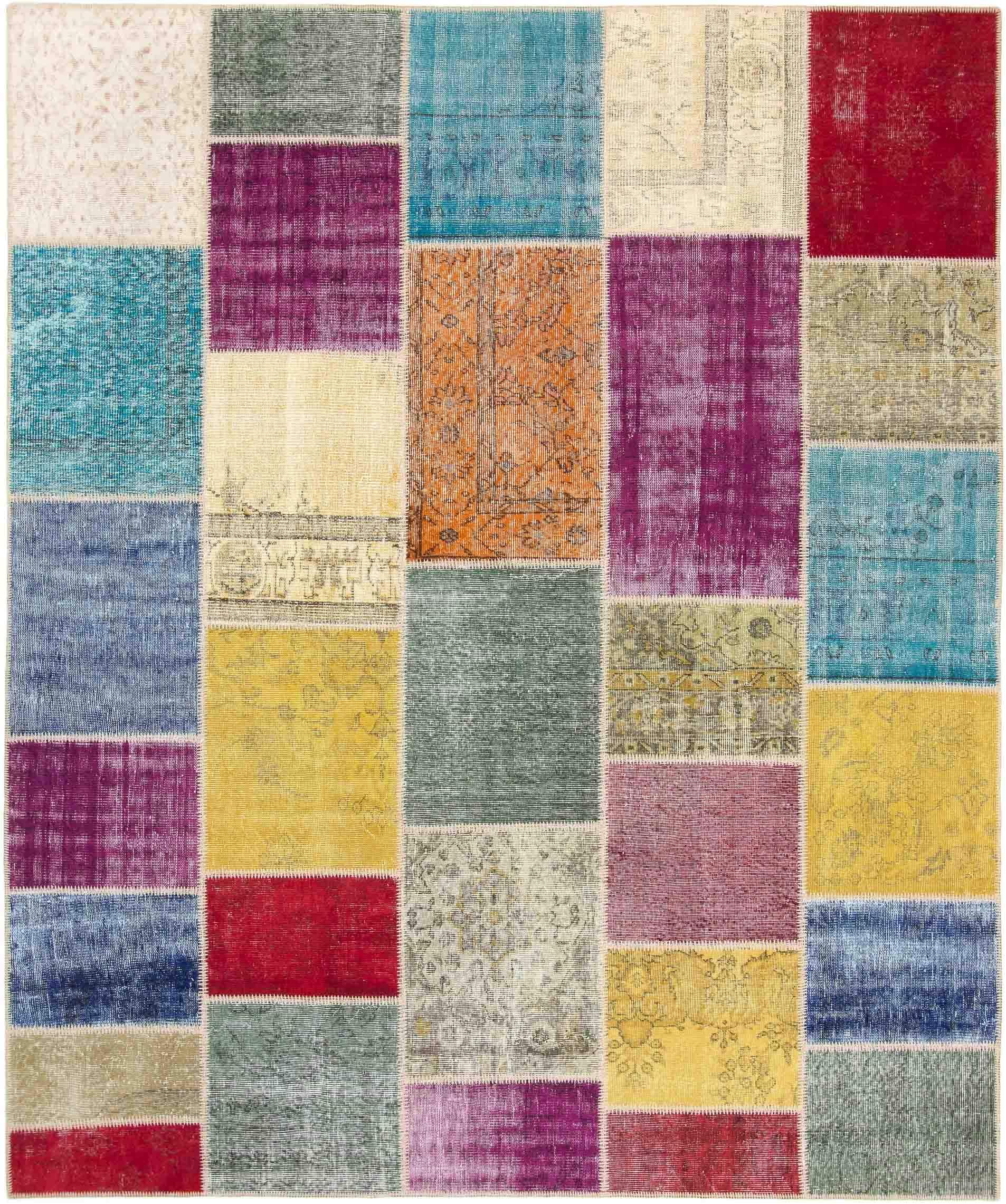 CarpetFine: Patchwork rug multi-colored 250x300 cm - Hand knotted - Patchwork