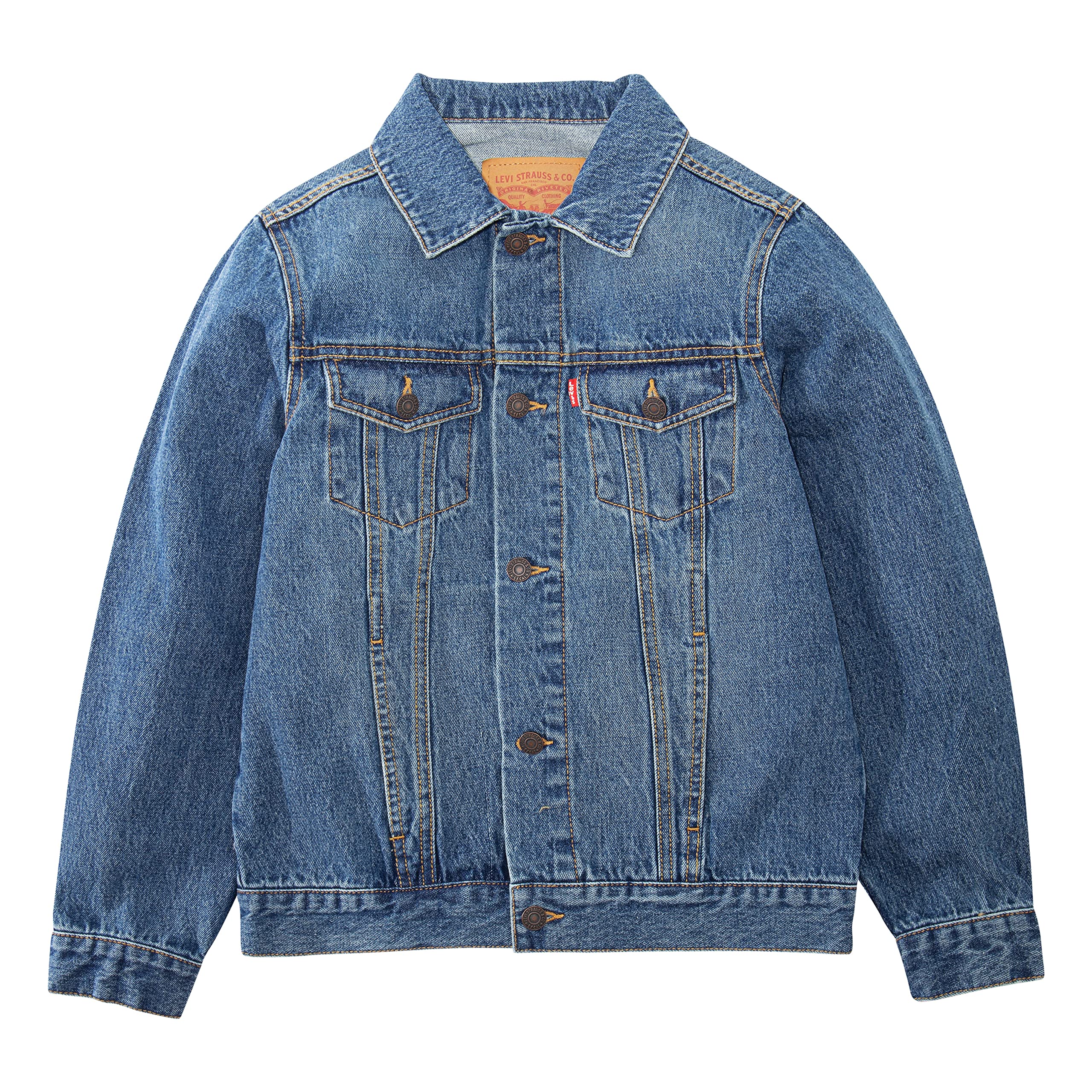 Photo 1 of Levi's Boys' Denim Trucker Jacket, Blue, L