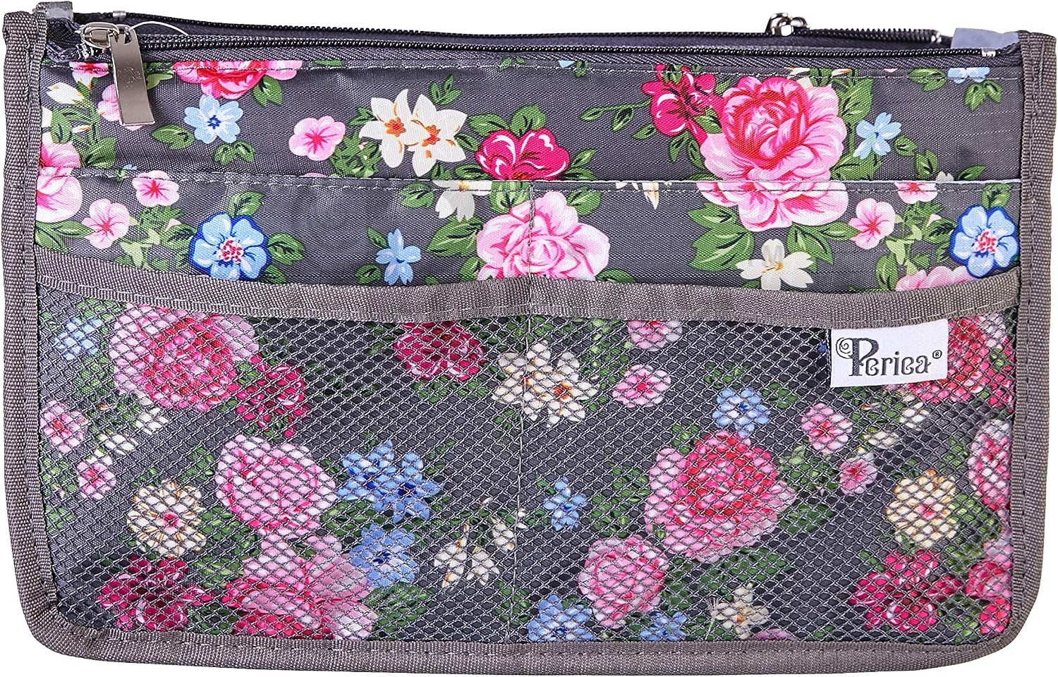 Periea Chelsy Handbag Organiser Insert (Floral Grey, Medium) - Image 3